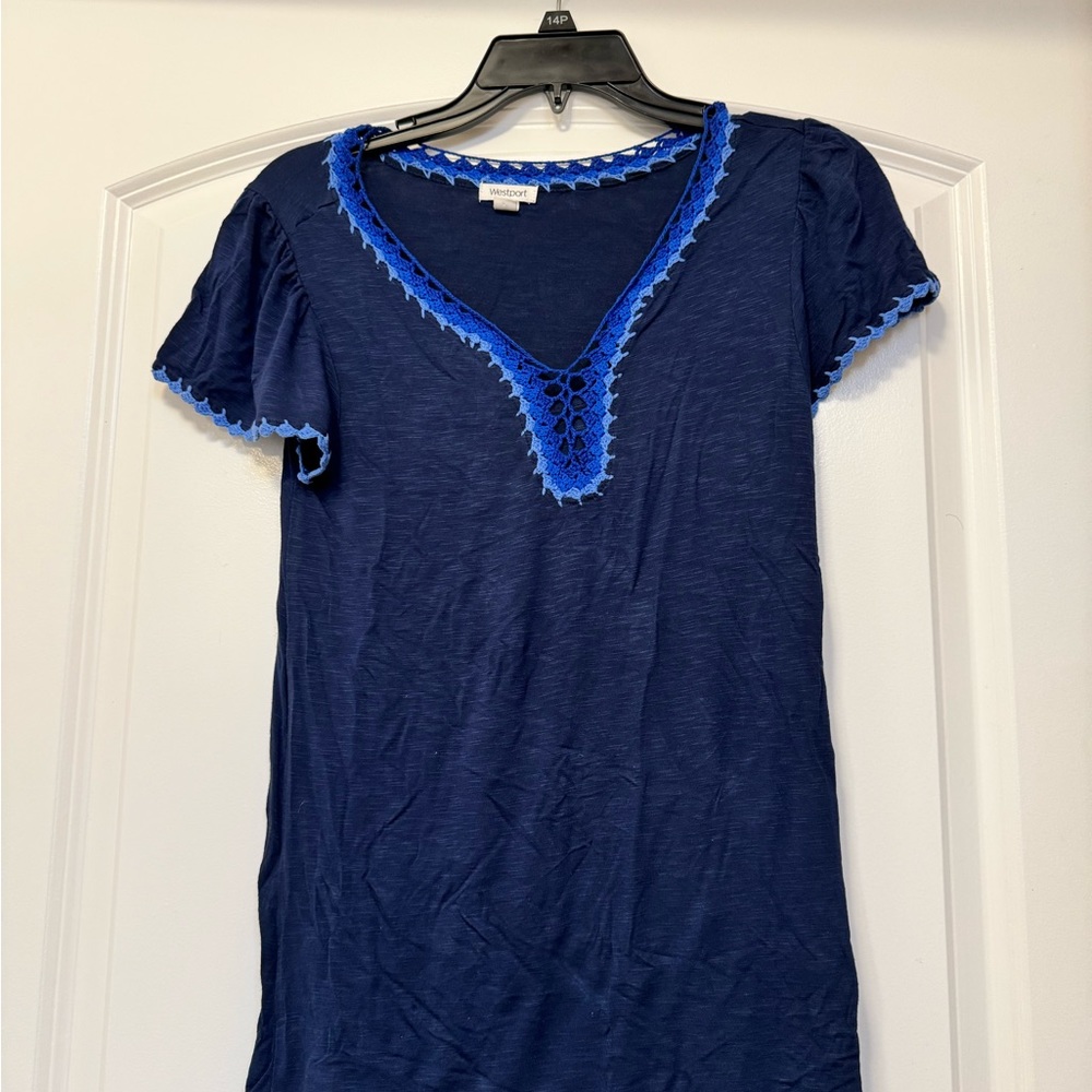 Blue short sleeve t-shirt  v neck